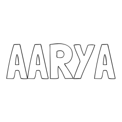 Online Created Coloring Page - AARYA Coloring Page