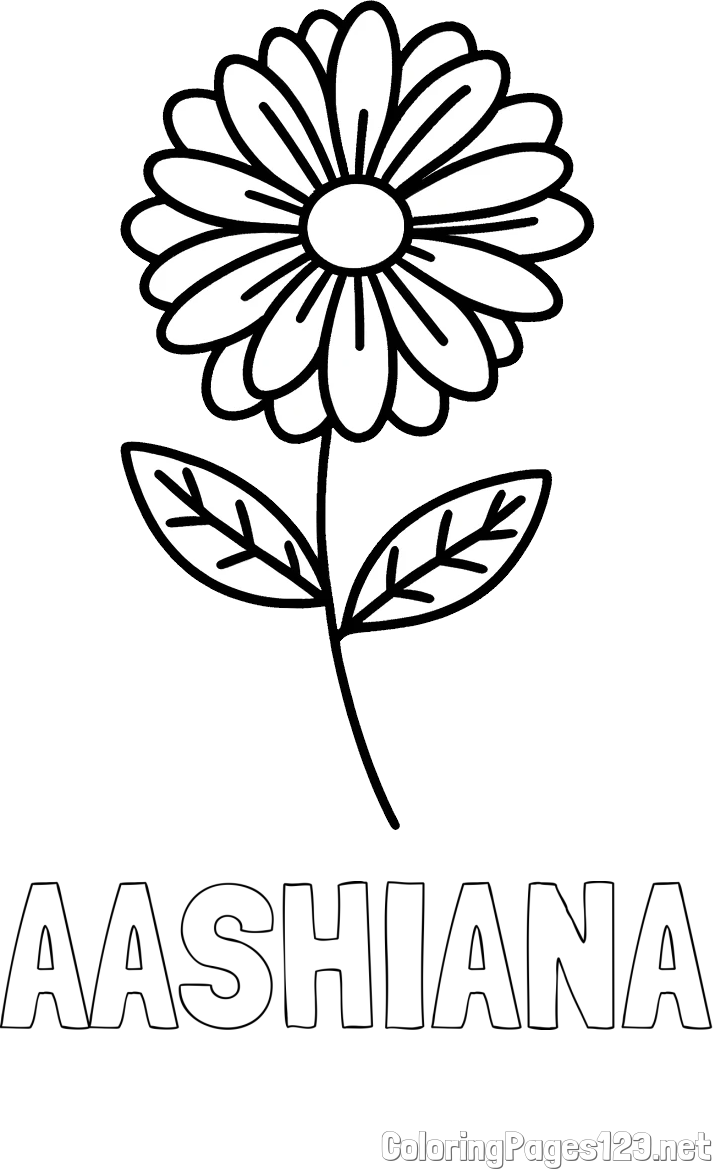 AASHIANA Coloring Page alongside Flower Coloring Page