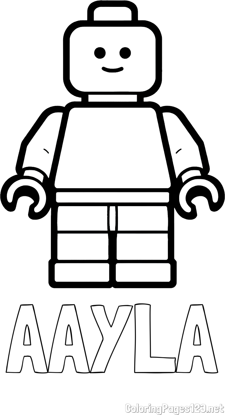 AAYLA Coloring Page and Easy LEGO Character Coloring Page