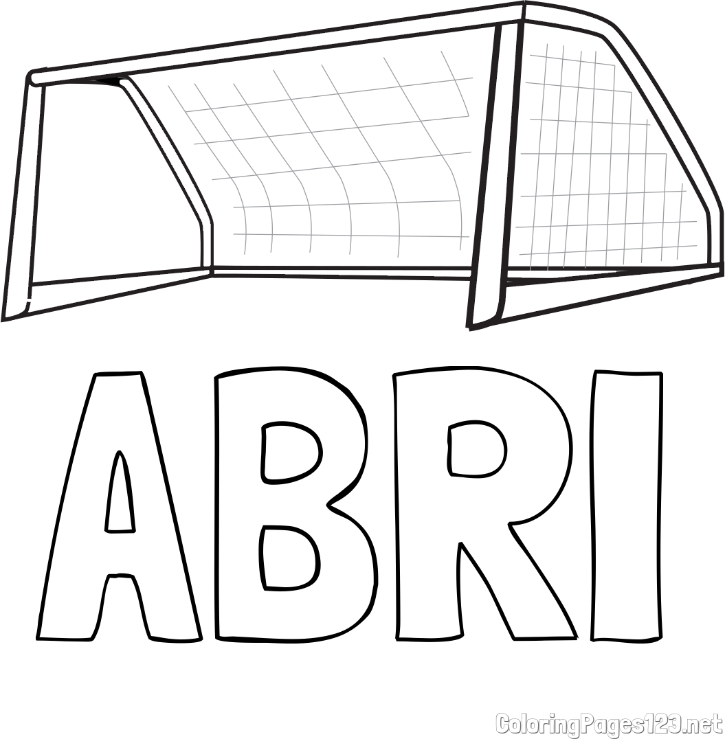 ABRI Coloring Page and Simple Soccer Goal Coloring Page