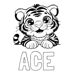 ACE Coloring Page and Tiger Cub Coloring Page