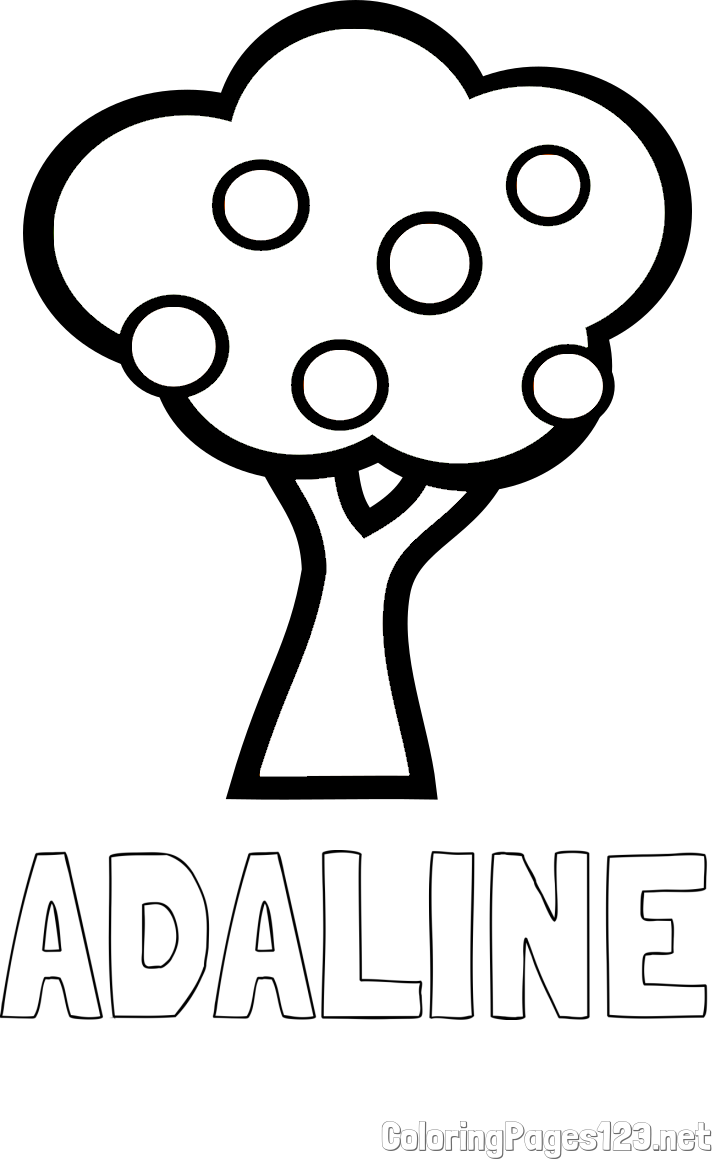 ADALINE Coloring Page and Apple Tree Coloring Page
