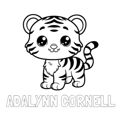 Online Created Coloring Page - ADALYNN CORNELL Coloring Page and Cute Tiger Cub Coloring Page