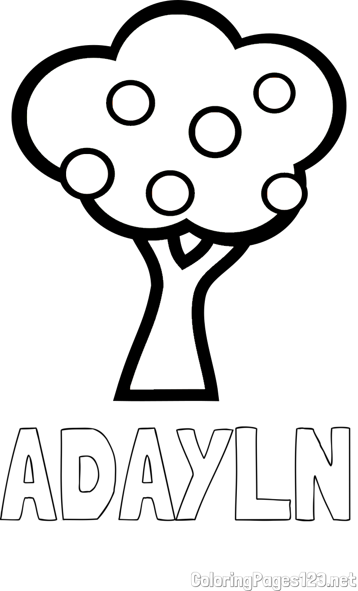ADAYLN Coloring Page and Apple Tree Coloring Page
