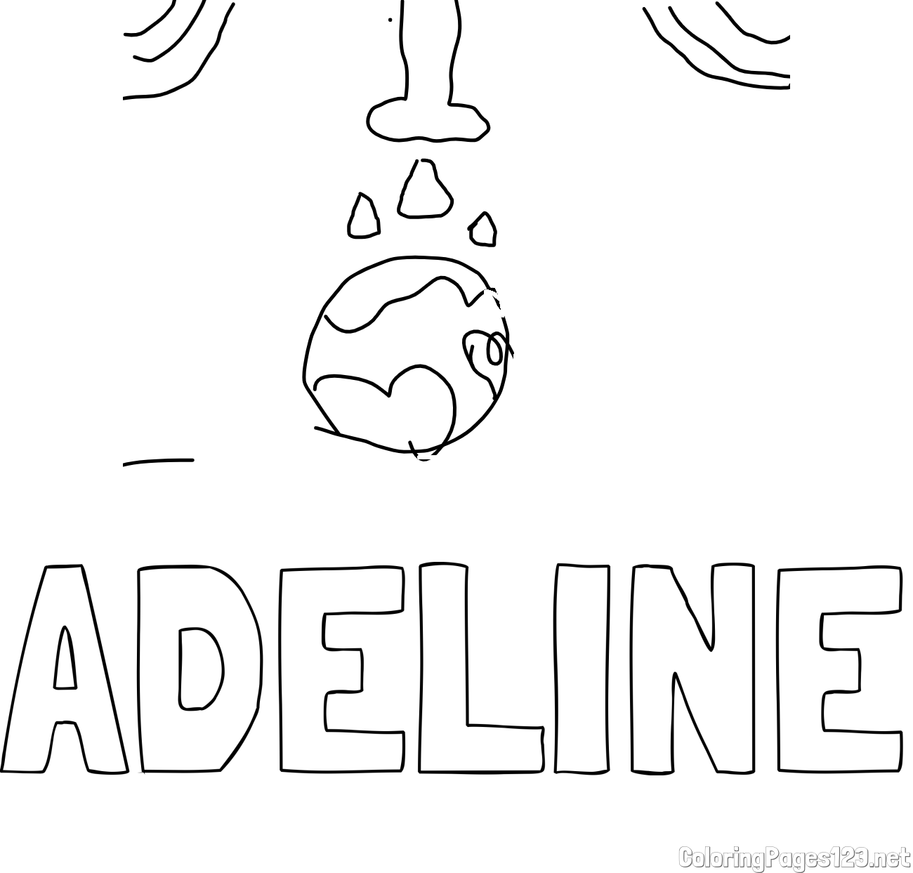 ADELINE Coloring Page and earth day