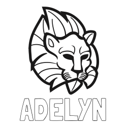 Online Created Coloring Page - ADELYN Coloring Page and Abstract Lion Face Coloring Page