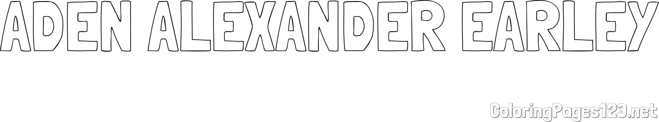 ADEN ALEXANDER EARLEY Coloring Page
