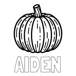Online Created Coloring Page - AIDEN Coloring Page and Easy Pumpkin Coloring