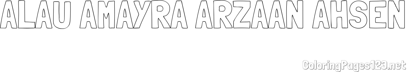 ALAU AMAYRA ARZAAN AHSEN Coloring Page