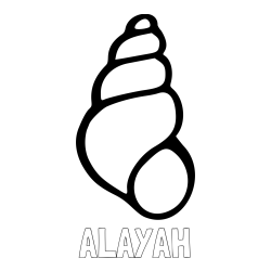 ALAYAH Coloring Page and Sea Snail Shell Coloring Page