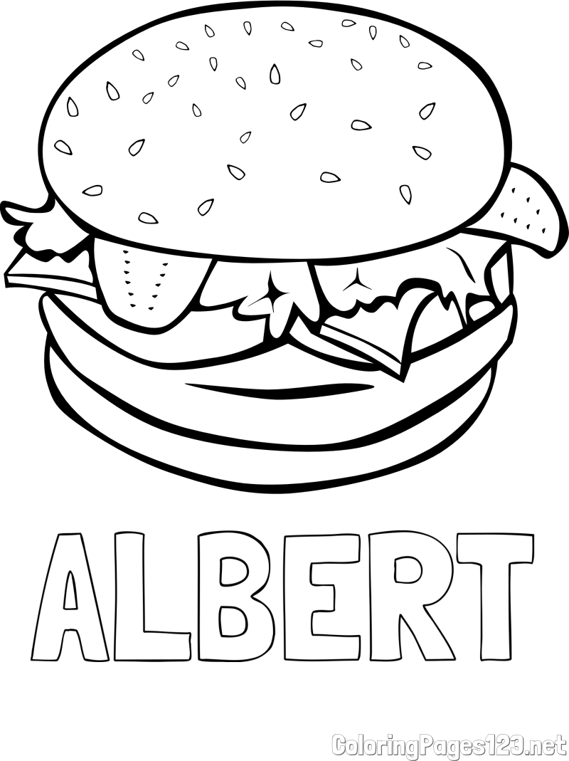 ALBERT Coloring Page and Big Mac Coloring Page for Kids
