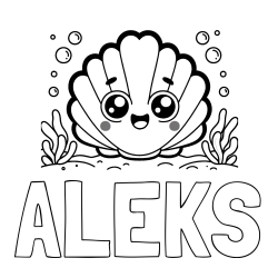 Online Created Coloring Page - ALEKS Coloring Page and Smiling Seashell Coloring Page for Kids