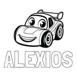 Online Created Coloring Page - ALEXIOS Coloring Page and Children's Printable Coloring Page of a Racing Car