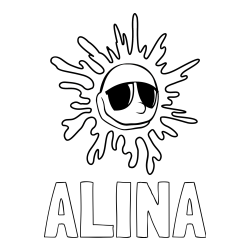 Online Created Coloring Page - ALINA Coloring Page alongside Smiling Sun Coloring Page