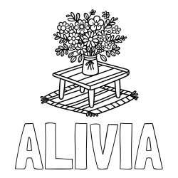 Online Created Coloring Page - ALIVIA Coloring Page and Simple Flower Bouquet Coloring Page