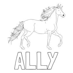 Online Created Coloring Page - ALLY Coloring Page and Beautiful Unicorn Coloring Page