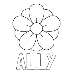 Online Created Coloring Page - ALLY Coloring Page and Flower Without Stem Coloring Page