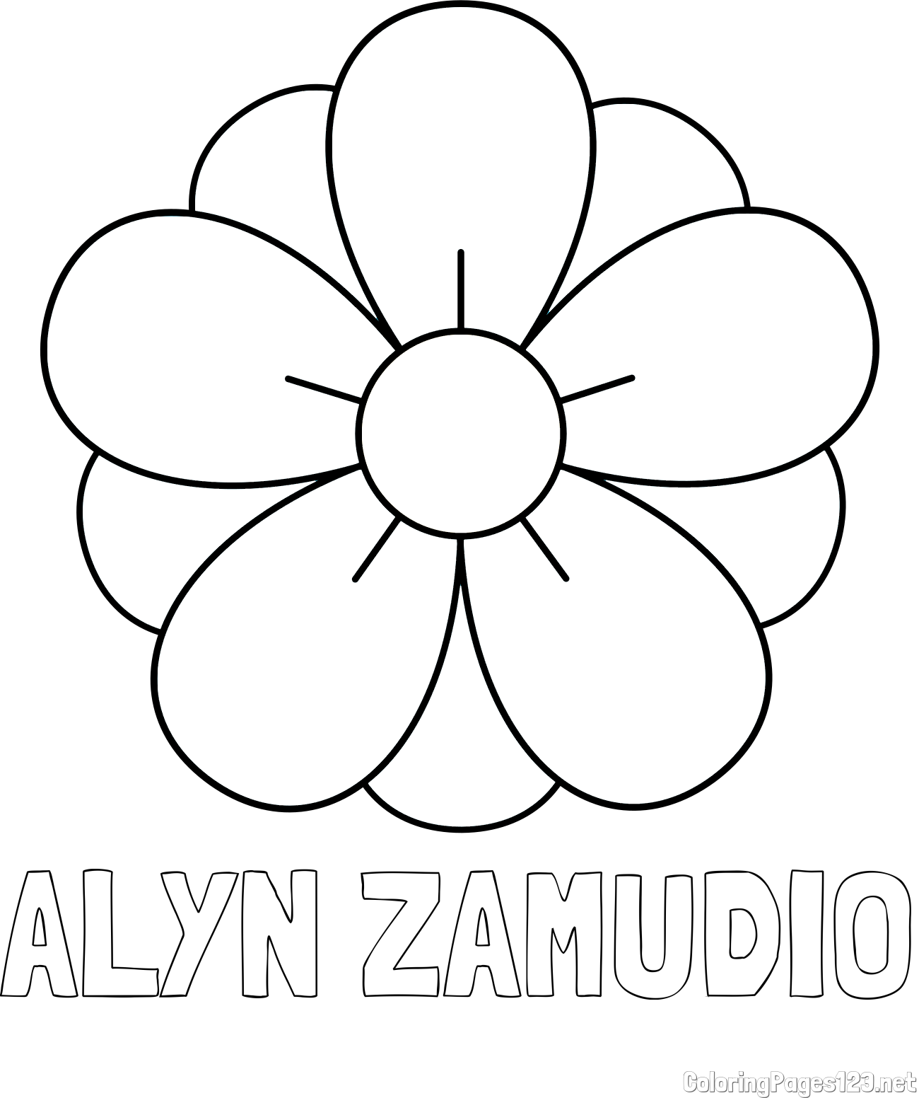 ALYN ZAMUDIO Coloring Page and Flower Without Stem Coloring Page
