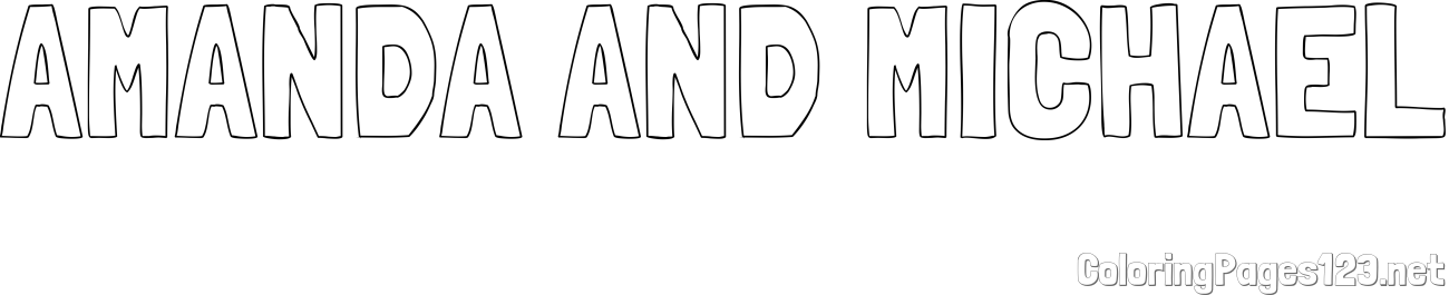 AMANDA AND MICHAEL Coloring Page