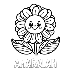 Online Created Coloring Page - AMARAIAH Coloring Page and Smiling Flower Coloring Page