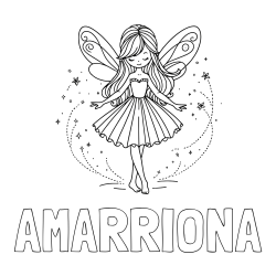 Online Created Coloring Page - AMARRIONA Coloring Page and Coloring Page of a Cute Magical Fairy