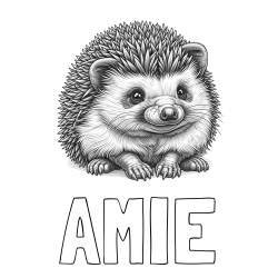 Online Created Coloring Page - AMIE Coloring Page alongside Realistic Hedgehog Coloring Page