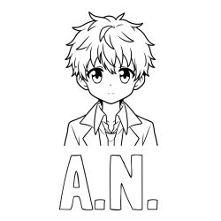 Online Created Coloring Page - A.N. Coloring Page and Coloring Page of a Cute Anime Boy