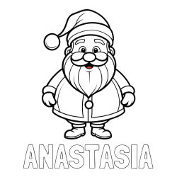 Online Created Coloring Page - ANASTASIA Coloring Page and Adorable Santa Claus Coloring Page for kids