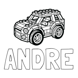 Online Created Coloring Page - ANDRE Coloring Page and LEGO Car Coloring Page