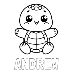 Online Created Coloring Page - ANDREW Coloring Page alongside Easy Coloring Page of Turtle