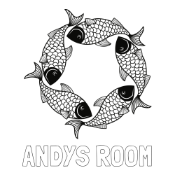 Online Created Coloring Page - ANDYS ROOM Coloring Page and Mandala Coloring Page of Fishes