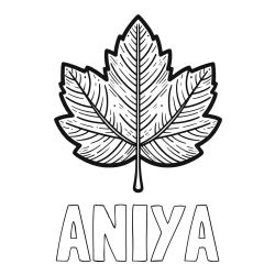 Online Created Coloring Page - ANIYA Coloring Page and Autumn Leaf Coloring Page
