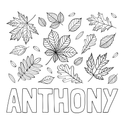 Online Created Coloring Page - ANTHONY Coloring Page and Autumn Leaves Coloring Page