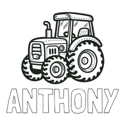Online Created Coloring Page - ANTHONY Coloring Page and Beautiful Tractor Coloring Page