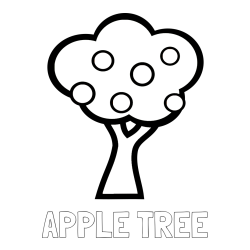 Online Created Coloring Page - APPLE TREE Coloring Page and Apple Tree Coloring Page