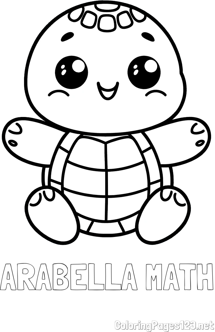 ARABELLA MATH Coloring Page alongside Easy Coloring Page of Turtle