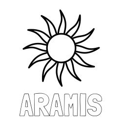 Online Created Coloring Page - ARAMIS Coloring Page and Simple Sun Coloring Page for Kids