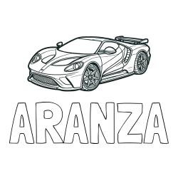 Online Created Coloring Page - ARANZA Coloring Page and Coloring Page of a Fast Sport's Car