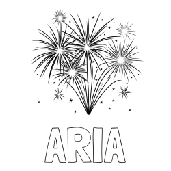 Online Created Coloring Page - ARIA Coloring Page and Big Fireworks Coloring Page