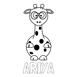 Online Created Coloring Page - ARIYA Coloring Page and Coloring Page of an Adorable Giraffe