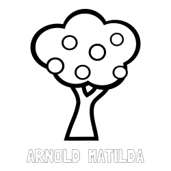 Online Created Coloring Page - ARNOLD  MATILDA Coloring Page and Apple Tree Coloring Page