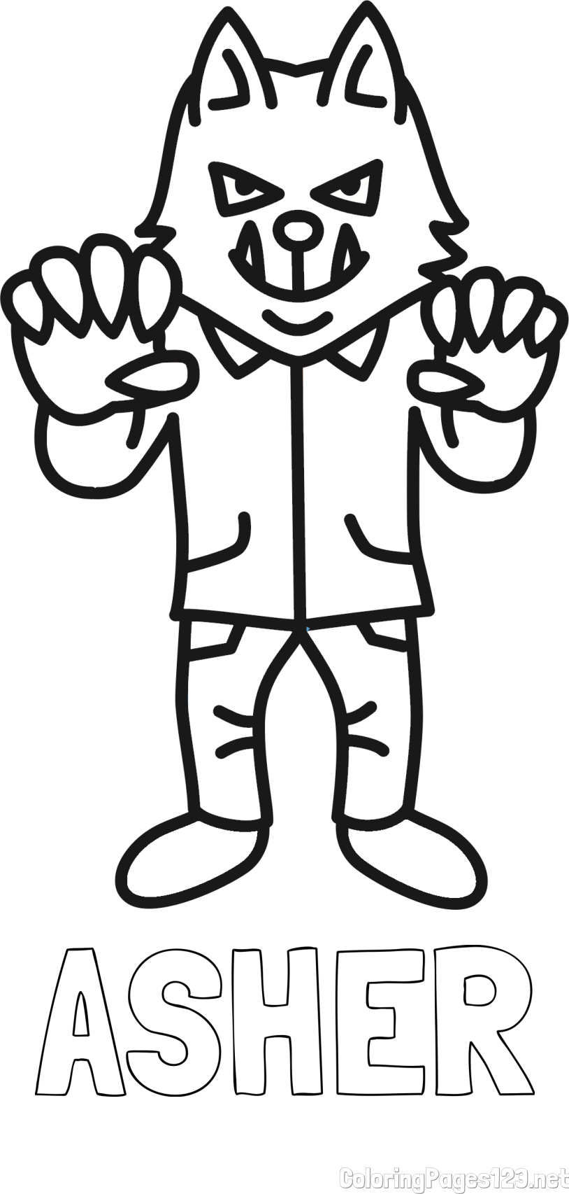 ASHER Coloring Page alongside Wolf Coloring Page - From Little Red Riding Hood