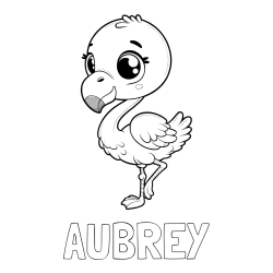 Online Created Coloring Page - AUBREY Coloring Page and Coloring Page of a Cute Flamingo