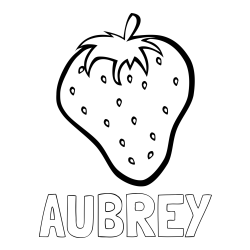 AUBREY Coloring Page and Simple Strawberry Coloring Page