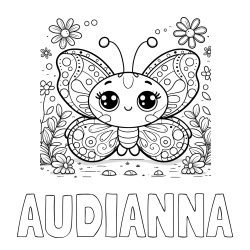 Online Created Coloring Page - AUDIANNA Coloring Page and Cute Butterfly Coloring Page