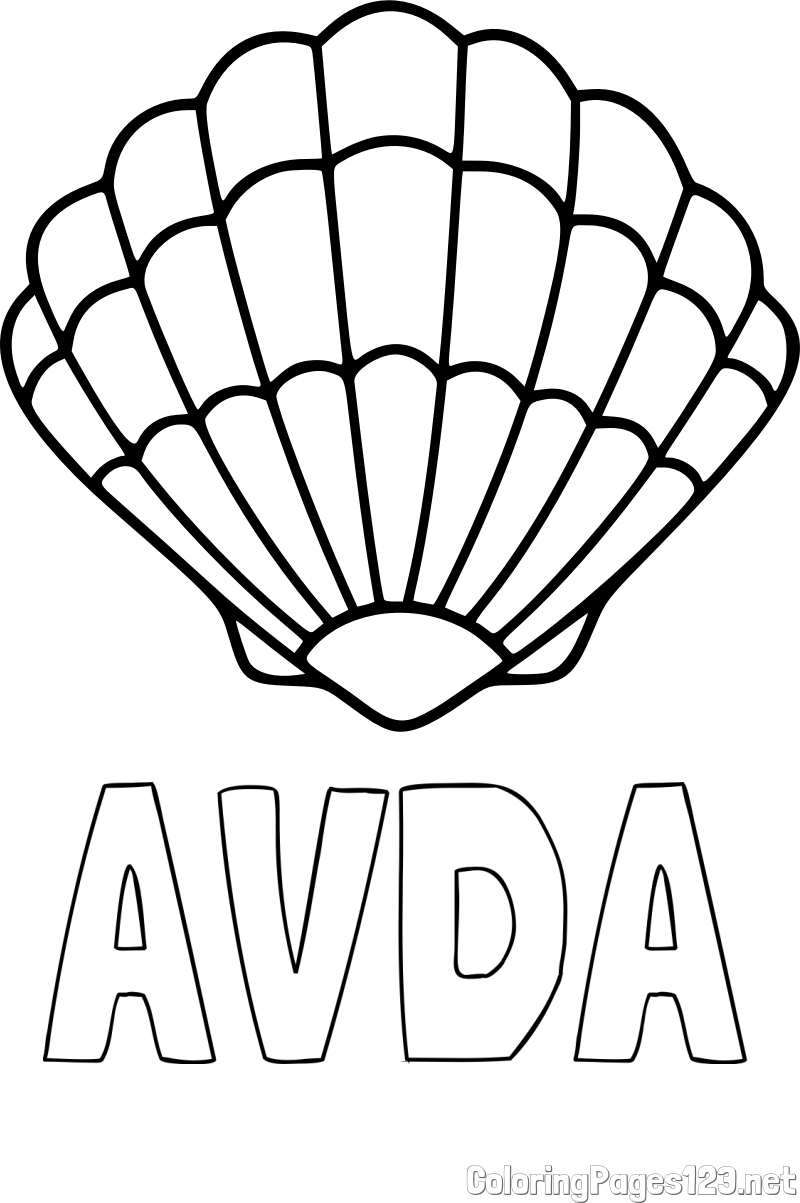 AVDA Coloring Page and Easy Seashell Coloring Page