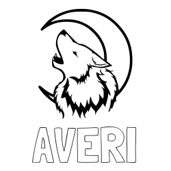Online Created Coloring Page - AVERI Coloring Page and Howling Wolf Coloring Page