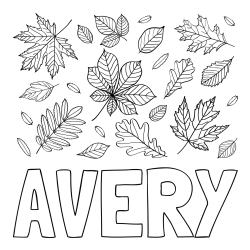 Online Created Coloring Page - AVERY Coloring Page and Autumn Leaves Coloring Page