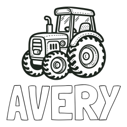 Online Created Coloring Page - AVERY Coloring Page and Beautiful Tractor Coloring Page
