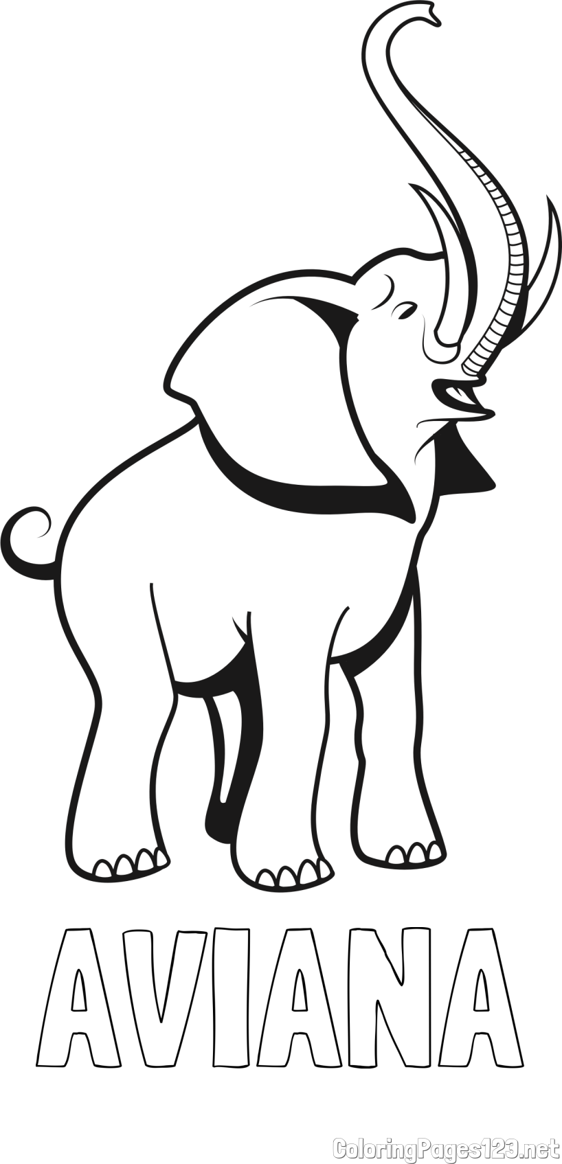 AVIANA Coloring Page and Playful Elephant Coloring Page